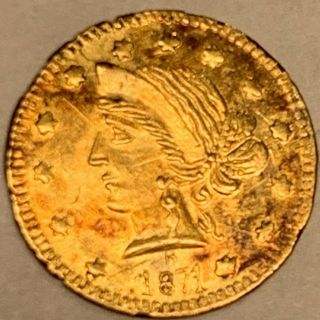 1871 Liberty Head California Gold Round Quarter Dollar Coin Bg 865 R - 5 Rarity