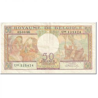 [ 603550] Banknote,  Belgium,  50 Francs,  1956,  1956 - 04 - 03,  Km:133a,  Ef (40 - 45)