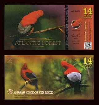 Atlantic Forest 14 Aves Dollars 2016 - Andean Cock Of The Rock