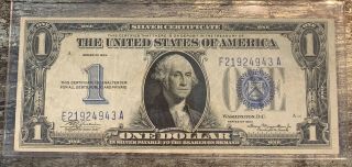1934 One Dollar $1 Washington “funny Back” Small Note,  Silver Certificate,  4943