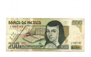 Bank Of Mexico 200 Pesos 1998 Vg