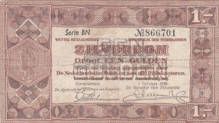 1 Gulden Fine Banknote From Netherlands 1938 Pick - 61