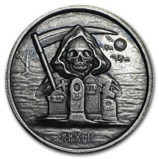 2017 1 Oz Silver High Relief Round The Grim Reaper