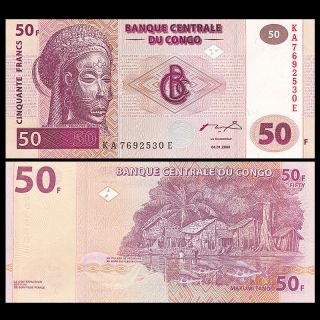 Congo 50 Francs,  2000,  P - 91a,  Banknote,  Unc