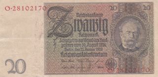 20 Reichsmark Very Fine,  Crispy Banknote From Germany 1929 Pick - 181