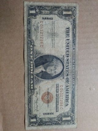 $1 Hawaii 1935a Brown Seal Silver Certificate C04127286c One Dollar, .