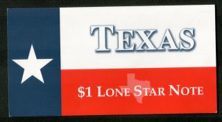 Texas Lone Star Note $1 2000 Star Note K Dallas Texas One Dollar Bill (bep)