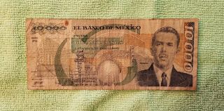 10000 El Banco De Mexico F929458 Diez Mil Pesos 1989