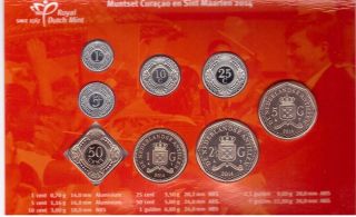 Curacao & Saint Maarten - 8 Dif Unc Coins Set 0.  01 - 5 Gulden 2014