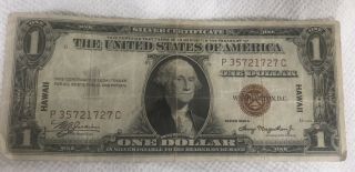 1935 A Series One Dollar Silver Certificate $1 Hawaii Note P - C