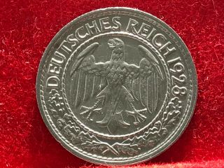 Germany Weimar 50 Reichspfennig 1928 A German World Coin Nickel 20mm