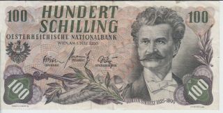 Austria Banknote P140 100 Schilling 1.  7.  1960 Johann Strauss,  Vf We Combine