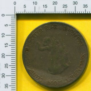 Germany Ruhr & Rheine 50 Millionen Mark 1923 Notgeld Gilt Bronze Coin L444a.  3