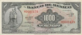 Mexico: 1,  000 Pesos Cuauhtemoc Aug 2,  1974 El Banco De Mexico.