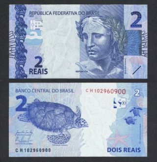 Brazil 2 Reais,  2010/2018,  P - 252,  Unc World Currency