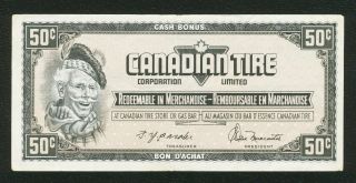 Canadian Tire Money Vintage 50 Cent Half Dollar Note En 8657593