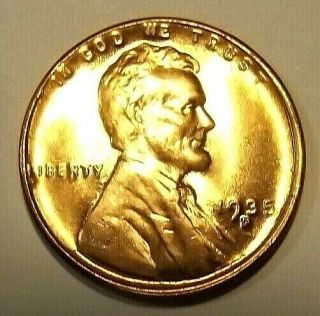 1935 - D Lincoln Wheat 1c " Low Mintage " Golden " Gem Bu/red From Obw Roll.  S&h