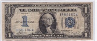 Series 1934 Blue Seal Silver Certificate One Dollar Funny Back $1 Note | 1