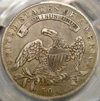 1836 CAPPED BUST LETTERD EDGE SILVER HALF DOLLAR VERY APPEALN EXAMPLE PCGS EF 40 3