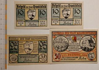 Jb Deutsches Notgeld Kranichfeld 2 X 10,  25 And 50 Pf,  Complete Series W/o Stamp