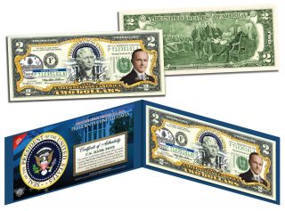 Calvin Coolidge President 1923 - 1929 Colorized $2 Bill Us Legal Tender