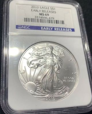 2010 American Silver Eagle - Ngc Ms69 - Early Releases