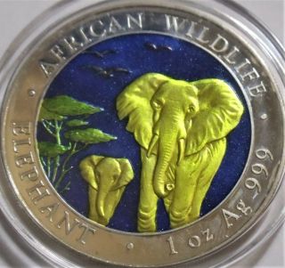 (2015) 1 Oz Somalia.  999 Silver Elephant Coin (bu)