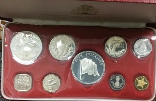 1975 Commonwealth Of The Bahamas Proof Set - 4 Sterling Silver Coins With