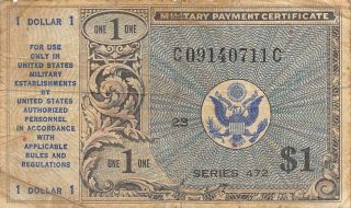 Usa / Mpc $1 Nd.  1947 Series 472 Plate 23 Circulated Banknote M1