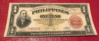 1941 Philippines One Peso Commonwealth Bank Note World Currency