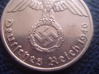 Rare Wwii Antique Germany 1937 - 1940 3rd Reich Ss Nazi Eagle 1 Pfenning Coin