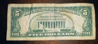 1974 $5 Dollar Bill Federal Reserve of San Francisco L71096886D 2