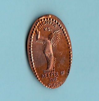 (c] Keeper Of The Plains Indian / Native American Wichita,  Kansas.  Penny