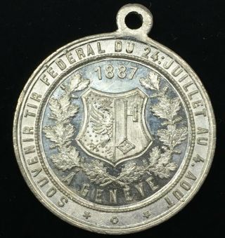 1887 Swiss Shooting Medal - Geneva - Federal Shooting Festival - 34 Mm