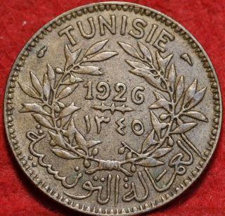 1926 Tunisia 2 Francs Foreign Coin