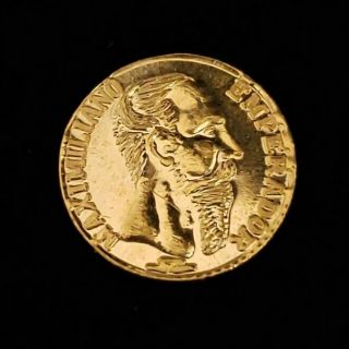 1865 Imperial Mexico Emperor Maximiliano Gold Commemorative Token Coin 5mx6552