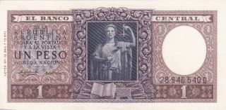 Ef 1956 Argentina 1 Peso Note,  Pick 263