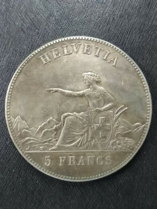 Coin 5 Francs 1863 Swiss Money Coins La Chaux - De - Funds