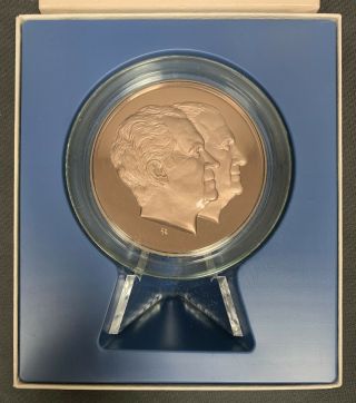 Official 1973 U.  S.  Inaugural Medal Proof Nixon/agnew Solid Bronze Box &
