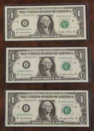 (3) Consecutive 2006 $1 York Star Notes Crisp Uncirculated B00024213 - 15