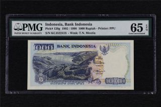 1992/1998 Indonesia Bank Indonesia 1000 Rupiah Pick 129g Pmg 65 Epq Gem Unc