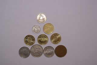 10 Different Coins From Bahrain (7 Types/4 Denominations)