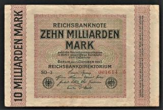 Vad - Germany - 10 Milliarden Mark Banknote - P 117a (cv=30)
