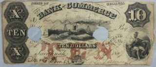 $10 Ten Dollar Bank Of Commerce Savannah Confederate Bill Georgia 18??