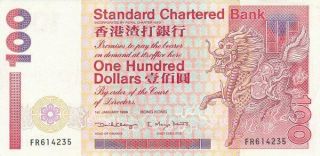 Standard Chartered Bank Hong Kong $100 1999 Ef - Au