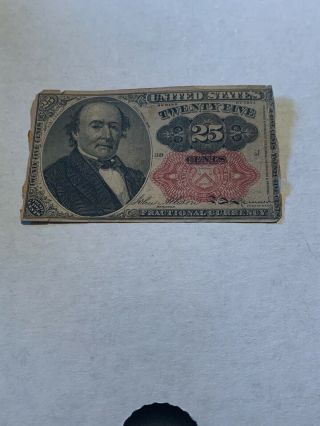 Series Of 1874 United States Fractional Currency 25c Cent Note