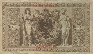 1910 1000 MARK GERMANY REICHSBANKNOTE CURRENCY NOTE GERMAN BANKNOTE BILL CASH 2
