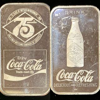 Coca - Cola 75ᵗʰ 1 Oz.  999 Fine Art Bar • Louisville Coca Cola Bottling Co.