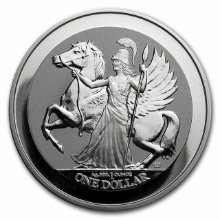 2017 1 Oz British Virgin Islands $1 Reverse Proof Silver Pegasus (bu)