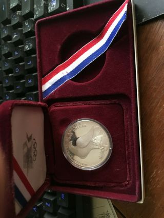 1984 - S PROOF LOS ANGELES OLYMPIC COLISEUM SILVER DOLLAR COIN 2